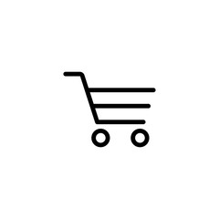 trolley, shopping, market basket, web store line icon black on white