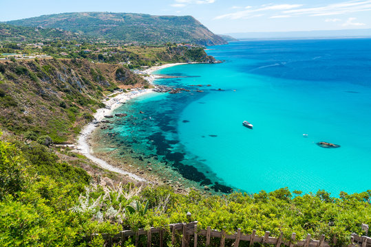 Beautiful coastline of Calabria, Italy. Capo Vaticano