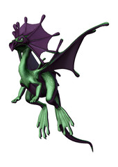 Obraz premium 3D Rendering Little Dragon on White