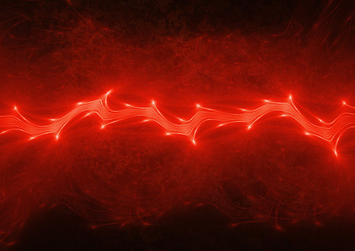 Red Sound Waves Or Lightning