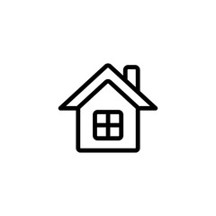 home, building, house with window line icon black on white