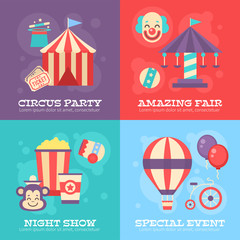 Retro circus banners with vintage festival elements - 162236650