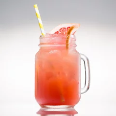 Fotobehang lemonade with citrus in mason jar © smspsy