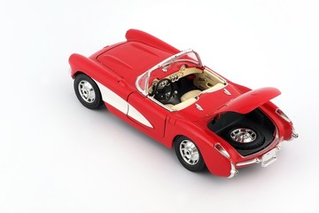 The model of an open racing car (manufactured 1951)