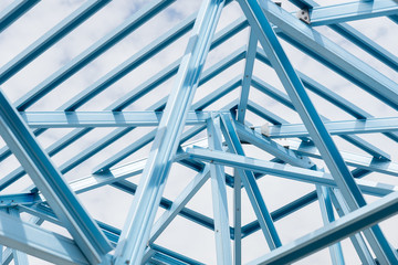 Structure of steel roof.