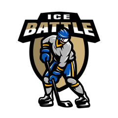 Hockey player, logo, emblem.