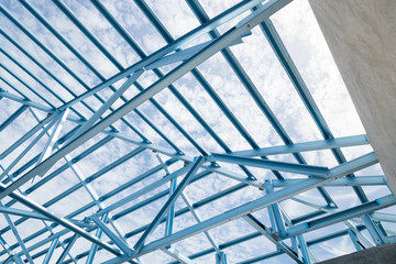 Structure of steel roof.