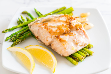 grilled snapper fish steak