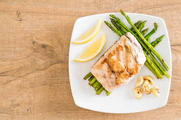 grilled snapper fish steak