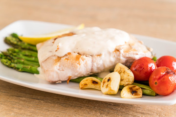 grilled snapper fish steak