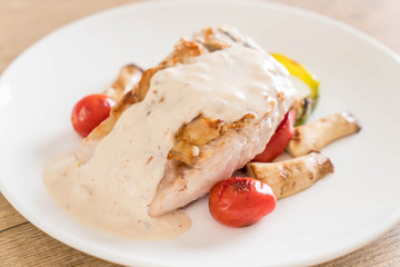 grilled snapper fish steak