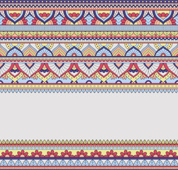 Seamless doodle illustration, zentangle pattern, wallpaper, background, texture. Indian Orment. Design for printing on fabric, textiles. Template for web design, greeting cards, coloring book page