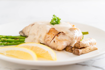 grilled snapper fish steak