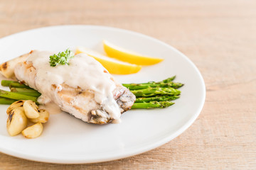 grilled snapper fish steak