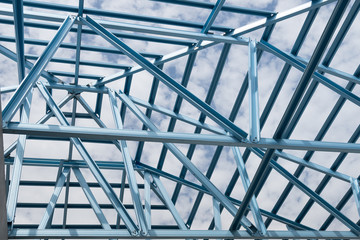 Structure of steel roof.