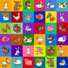 pattern design with cartoon farm animals
