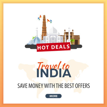 Travel to India. Travel Template Banners for Social Media. Hot Deals. Best Offers.
