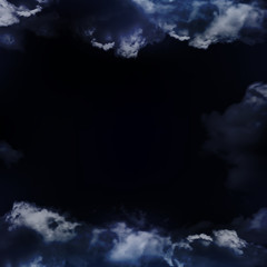 Wonderful realistic thunderclouds on the background of the night sky. Vector illustration