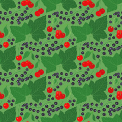 seamless pattern with currant and cherry