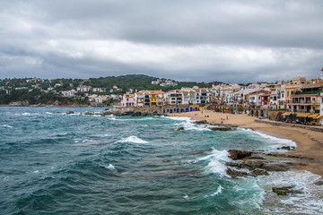 Fototapeta na wymiar Sea coast in Calella de Palafrugell, Costa Brava, Spain
