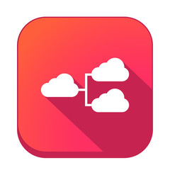 ikona z długim cieniem na tle zaokrąglonego kwadratu