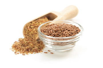 flax seeds isolated on white