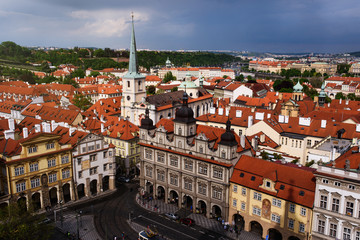 Prague panoranic view on city
