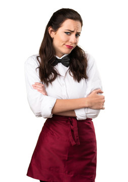 Sad Young Beautiful Waitress