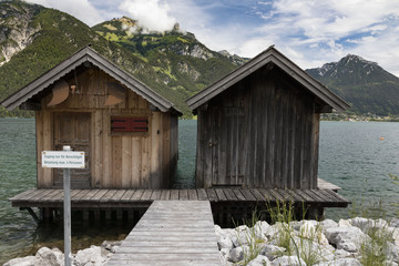 Bootshaus am Achensee in Tirol, Österreich