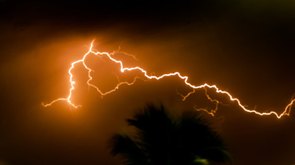 Fototapeta na wymiar Thunderstorm with lightning and storm