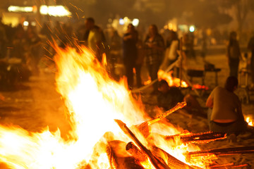 Saint John bonfires in Coruna, Galicia, International Tourist Interest