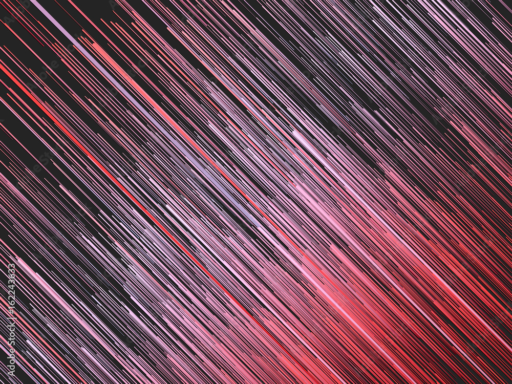 Aufkleber Digital diagonal red lines abstract background. 3d rendering