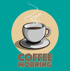 Vector illustration, coffee morning
