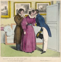 Parting Kiss - circa 1840. Date: circa 1840