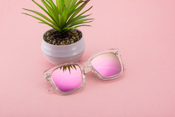 Creative shoot for cool and stylish sunglasses with different lighting and cool props