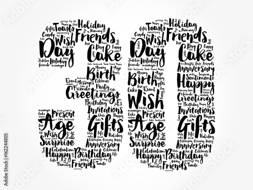 Download "Happy 30th birthday word cloud collage concept" Stock ...