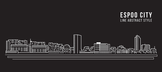 Cityscape Building Line art Vector Illustration design - Espoo city