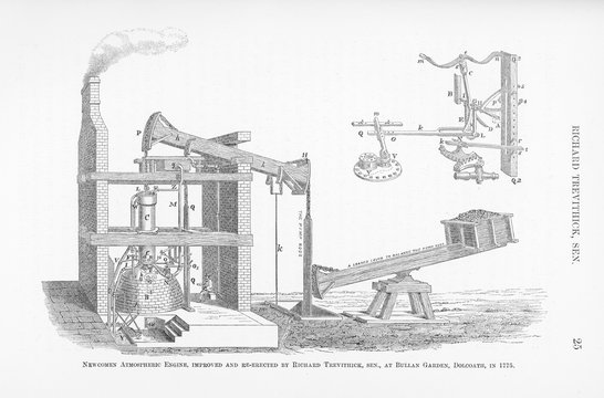 Newcomen Engine - 1775. Date: 1775