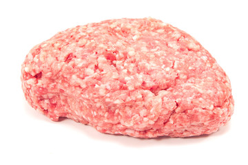 Minced meat isolated on white background