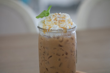 Caramel latte macchiato coffee