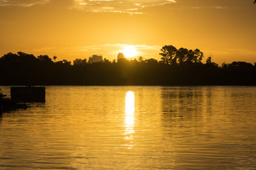 Morning of Chao phraya river  Thailand Tourist Attraction