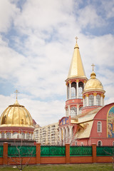 Fototapeta na wymiar Orthodox monastery in Kiev. Culture building in Ukraine