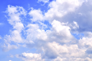 Blue sky ray and white clouds