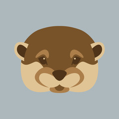 otter face vector illustration style Flat
