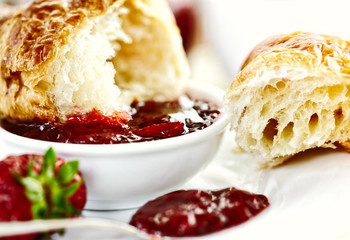 Croissant with Strawberry Jam