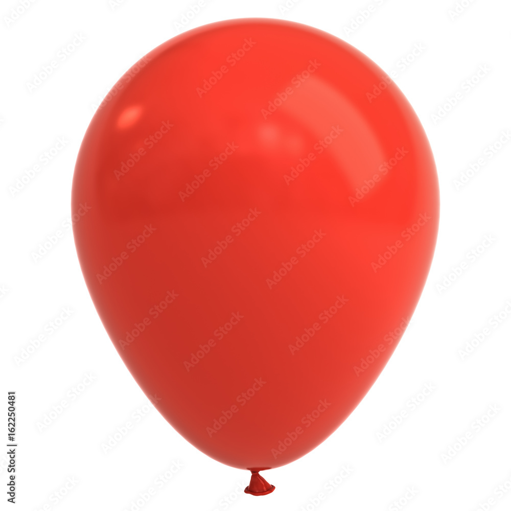 Aufkleber red balloon isolated on white background with reflection . 3d rendering.