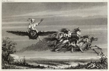 Witches fly to Sabbat on a variety of unusual transport.