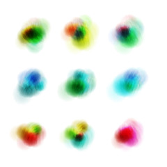 Vector set of realistic isolated colorful watercolor stains for decoration and covering on the white background.