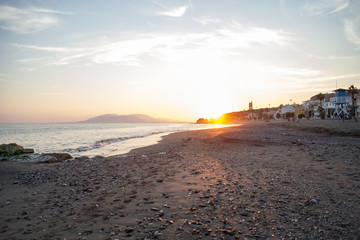 beautiful sunset in spain coast