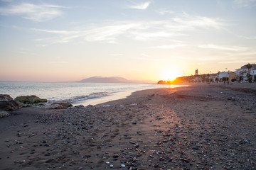 beautiful sunset in spain coast